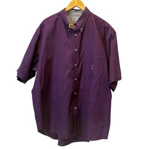 Vintage Bugle Boy Company‎ Mens Purple Button-Up Shirt Crest Pocket SS Y2K 90s